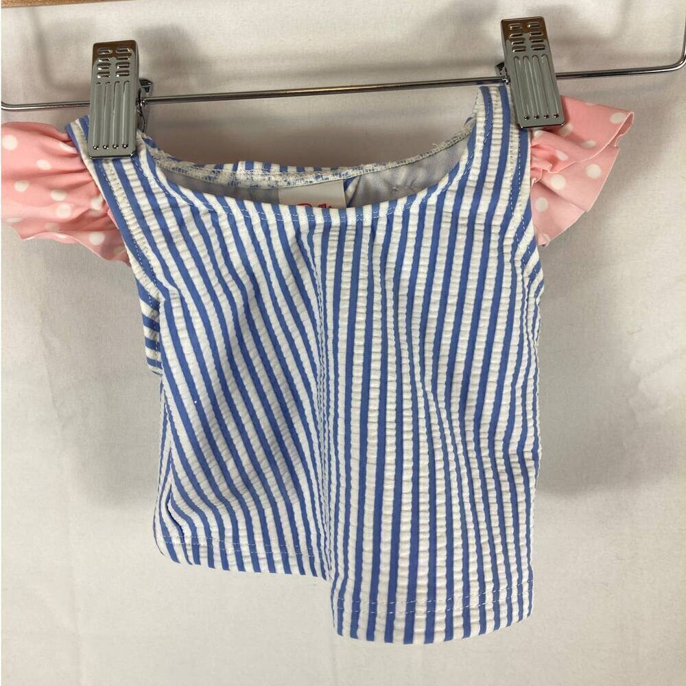 Ruffle Butts Striped Girls Swim Top size 3-6month